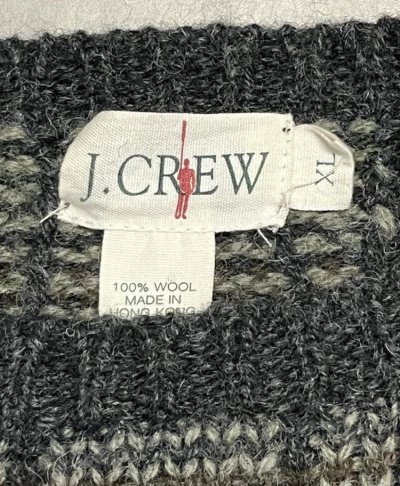 画像2: 90'S J.CREW 旧タグ クルーネック セーター チェック柄 (VINTAGE)