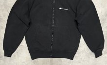 他の写真3: 90'S CHAMPION 青タグ スクリプトロゴ刺繍 フルジップ スウェットパーカー ブラック USA製 (VINTAGE)