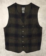 90'S GAP 旧タグ ウールベスト オンブレチェック (VINTAGE)