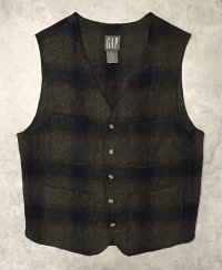 90'S GAP 旧タグ ウールベスト オンブレチェック (VINTAGE)