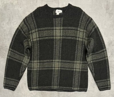 画像1: 90'S J.CREW 旧タグ クルーネック セーター チェック柄 (VINTAGE)