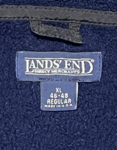 画像3: 90'S LANDS' END スナップボタン プルオーバーフリースジャケット ネイビー USA製 (VINTAGE)