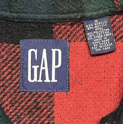 画像2: 90'S GAP 旧タグ ウールシャツ チェック柄 (VINTAGE)