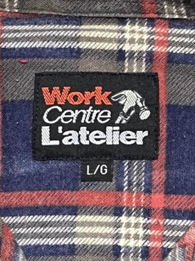 画像2: 90'S WORK CENTRE L'ATELIER プリントネル フランネルシャツ チェック柄 (VINTAGE)