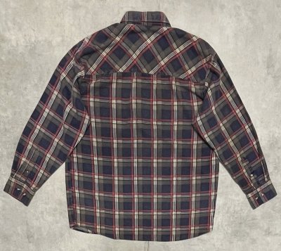 画像4: 90'S WORK CENTRE L'ATELIER プリントネル フランネルシャツ チェック柄 (VINTAGE)