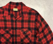 他の写真2: 40'S TOWNCRAFT ウール オープンカラーシャツ チェック柄 (VINTAGE)