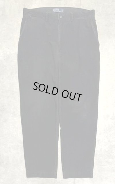 画像1: 90'S RALPH LAUREN ノープリーツ コーデュロイパンツ ブラック W34L30 (VINTAGE)