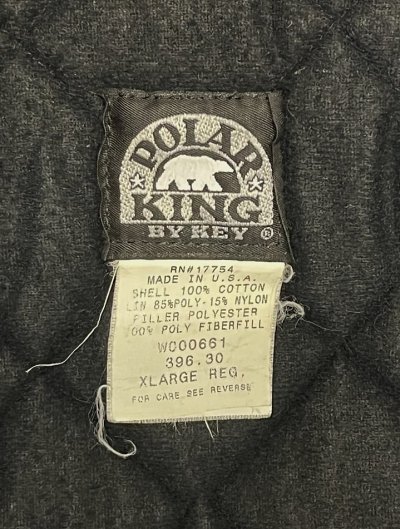画像2: 90'S POLAR KING BY KEY 裏地キルティング ダックジャケット ダークグリーン USA製 (VINTAGE)