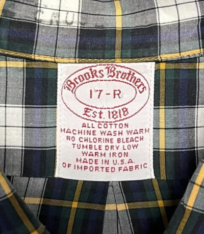 画像2: 90'S BROOKS BROTHERS ポプリン BDシャツ タータンチェック USA製 (VINTAGE)