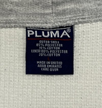 画像3: 90'S PLUMA 裏サーマル ダブルフェイス スウェットパーカー アルミジップ ヘザーグレー (VINTAGE)