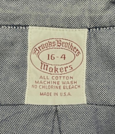 画像2: 80'S BROOKS BROTHERS "MAKERS" オックスフォード BDシャツ ブルー USA製 (VINTAGE)
