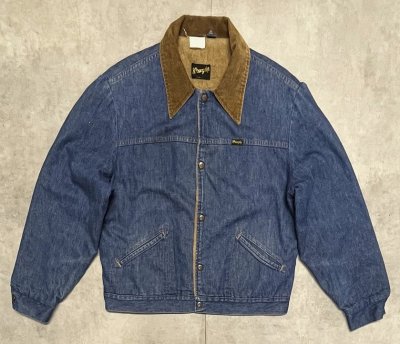 画像1: 70'S WRANGLER 裏地ボア デニムジャケット インディゴ USA製 (VINTAGE)