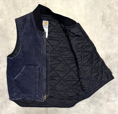 画像3: CARHARTT 裏地キルティング ダックベスト ネイビー (VINTAGE)