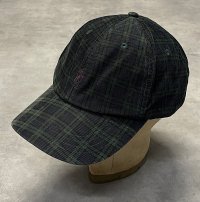 90'S RALPH LAUREN ロゴ刺繍 コーデュロイ ベースボールキャップ チェック柄 (VINTAGE)