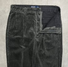 他の写真1: 90'S RALPH LAUREN "ANDREW PANT" ツープリーツ 太畝 コーデュロイパンツ チャコール (VINTAGE)