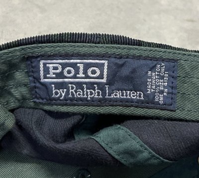 画像6: 90'S RALPH LAUREN ロゴ刺繍 コーデュロイ ベースボールキャップ チェック柄 (VINTAGE)