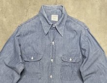 他の写真1: 70'S BIG MAC コットン100% 耳付きシャンブレーシャツ ブルー USA製 (VINTAGE)