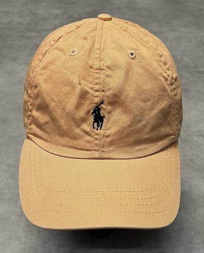 画像2: 90'S RALPH LAUREN ロゴ刺繍 ベースボールキャップ オレンジ USA製 (VINTAGE)