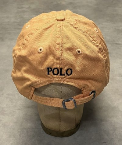 画像4: 90'S RALPH LAUREN ロゴ刺繍 ベースボールキャップ オレンジ USA製 (VINTAGE)