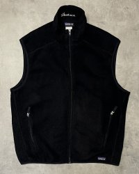 PATAGONIA "SYNCHILLA" 裾ロゴ フルジップ フリースベスト ブラック (VINTAGE)