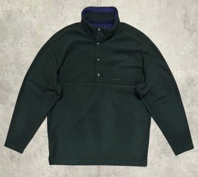 画像1: 90'S PATAGONIA "雪無しタグ" フリース スナップT ダークグリーン USA製 (VINTAGE)
