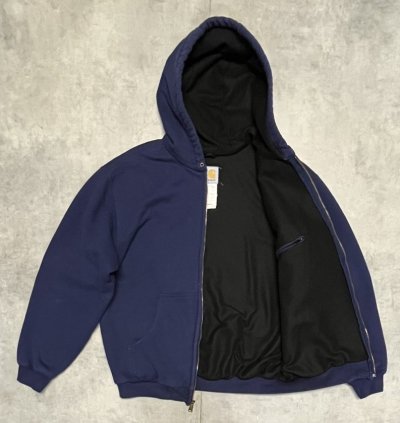 画像3: CARHARTT 裏地サーマル ダブルフェイス フルジップパーカー ネイビー (VINTAGE)