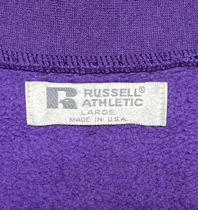 画像2: 90'S RUSSELL ATHLETIC スウェット カーディガン 無地 グレープ USA製 (VINTAGE)