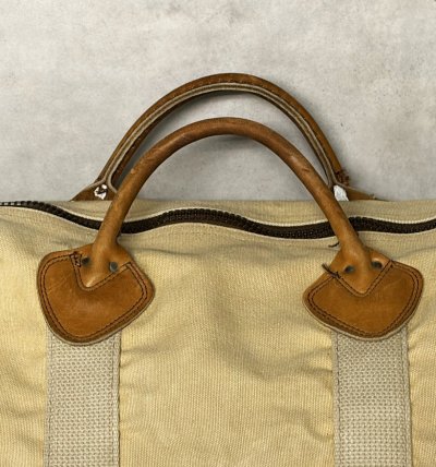 画像4: 80'S LL Bean ギザタグ キャンバス/レザー ダッフルバッグ タン USA製 (VINTAGE)