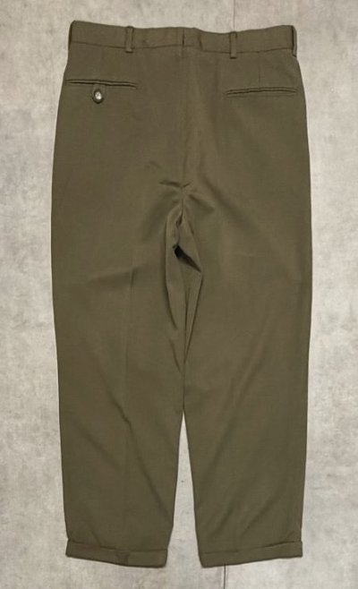 画像4: 80'S BROOKS BROTHERS ツータック ウールパンツ カーキ USA製 (VINTAGE)