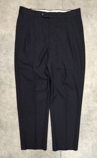 BROOKS BROTHERS ツータック ウールパンツ ダークネイビー/ピンストライプ (VINTAGE)