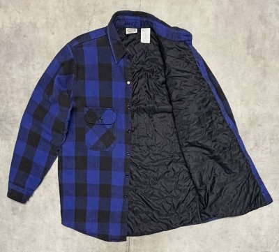 画像3: 90'S FIVE BROTHER 裏地キルティング ヘビーフランネル ワークシャツ チェック柄 (VINTAGE)