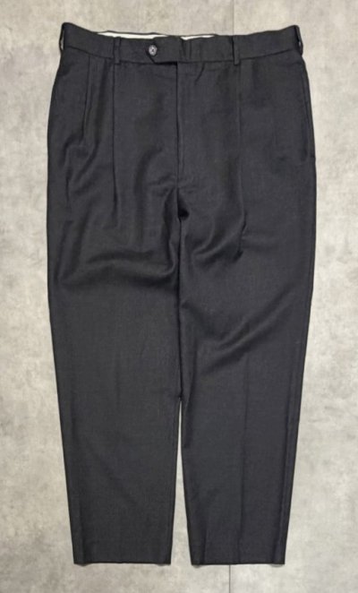 画像1: BROOKS BROTHERS ツータック ウールパンツ チャコール (VINTAGE)