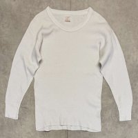 70'S SEARS コットン100% サーマル 長袖 Tシャツ ホワイト USA製 (VINTAGE)