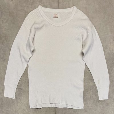 画像1: 70'S SEARS コットン100% サーマル 長袖 Tシャツ ホワイト USA製 (VINTAGE)