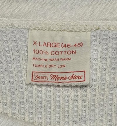 画像2: 70'S SEARS コットン100% サーマル 長袖 Tシャツ ホワイト USA製 (VINTAGE)