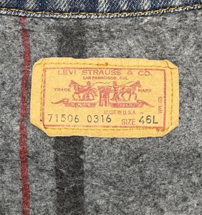 画像2: 80'S LEVIS "71506" スモールe 4thモデル 裏地ブランケット デニムジャケット インディゴ 46L USA製 (VINTAGE)