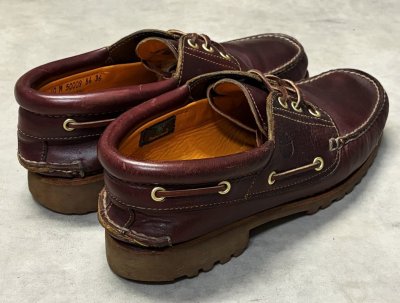 画像5: TIMBERLAND 3アイレット オイルドレザー モカシンシューズ バーガンディ (VINTAGE)