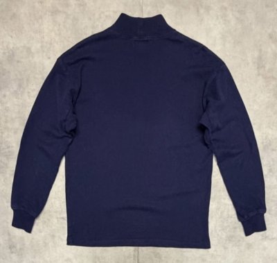 画像4: 80'S LL Bean モックネック 長袖 Tシャツ ネイビー USA製 (VINTAGE)
