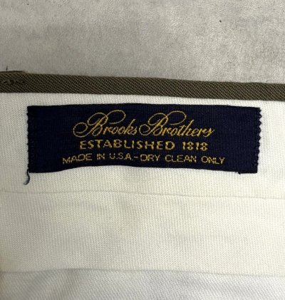 画像2: 80'S BROOKS BROTHERS ツータック ウールパンツ カーキ USA製 (VINTAGE)