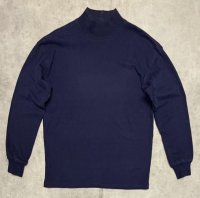 80'S LL Bean モックネック 長袖 Tシャツ ネイビー USA製 (VINTAGE)