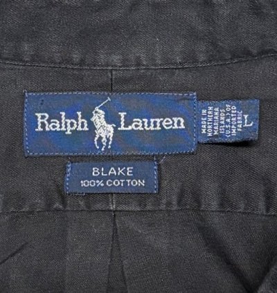 画像2: 90'S RALPH LAUREN "BLAKE" ポプリン BDシャツ ブラック (VINTAGE)