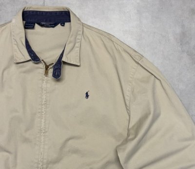画像4: 80'S RALPH LAUREN 三角タグ チンスト付き コットン ドリズラージャケット ベージュ USA製 (VINTAGE)