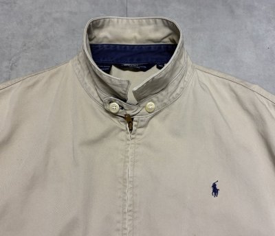 画像3: 80'S RALPH LAUREN 三角タグ チンスト付き コットン ドリズラージャケット ベージュ USA製 (VINTAGE)