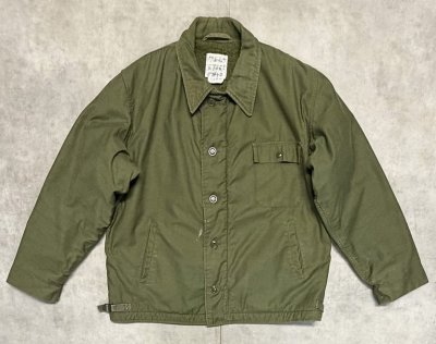 画像1: 80'S アメリカ軍 US NAVY "A-2" デッキジャケット ミリタリーグリーン (VINTAGE)