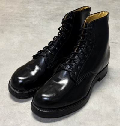 画像1: 70'S カナダ軍 レザーソール レースアップ レザーブーツ ブラック (DEADSTOCK)