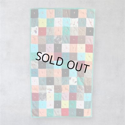 画像1: ヴィンテージ コーデュロイ パッチワーク キルト ラグ 147cm x 92cm (VINTAGE)