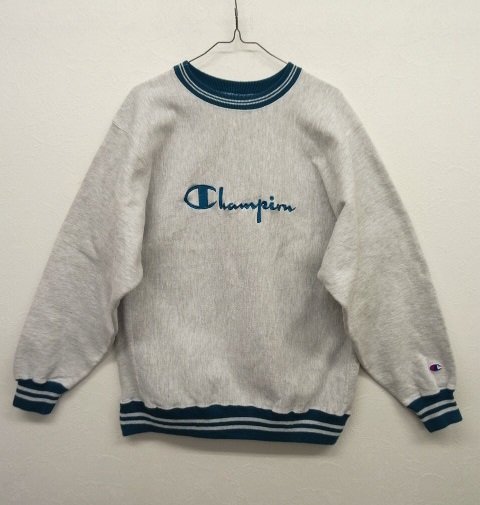 90'S CHAMPION 刺繍タグ リバースウィーブ スクリプトロゴ リブライン入り USA製 (VINTAGE) 「Sweat Shirt