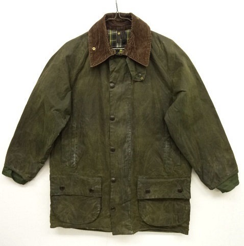 90'S BARBOUR 3クレスト 旧タグ "BEAUFORT" オイルドジャケット OLIVE イングランド製 (VINTAGE