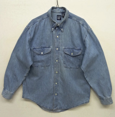 90'S GAP 旧タグ デニム BDシャツ ブルー USA製 (VINTAGE) 「L/S Shirt」 入荷しました。 - What's