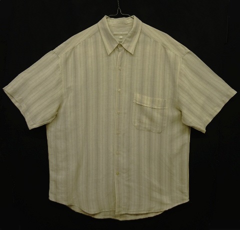 90'S PERRY ELLIS リネン/コットン 半袖シャツ ストライプ (VINTAGE) 「S/S Shirt」 入荷しました